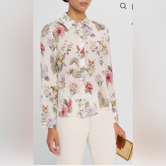 Alice + Olivia Willa Sweet nothings Top 100% Silk blouse - Picture 11 of 16